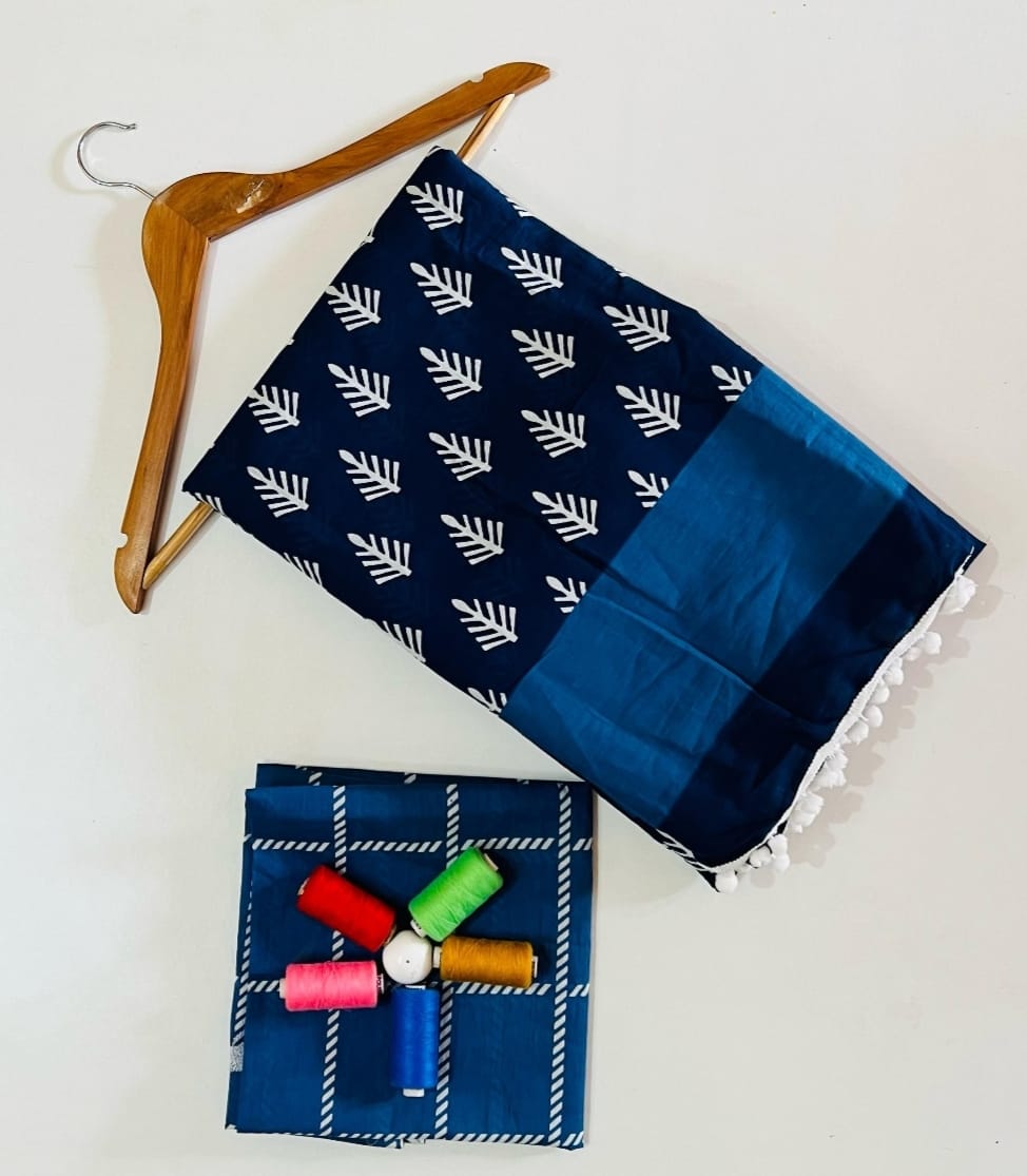 Hand block print Saree with blouse